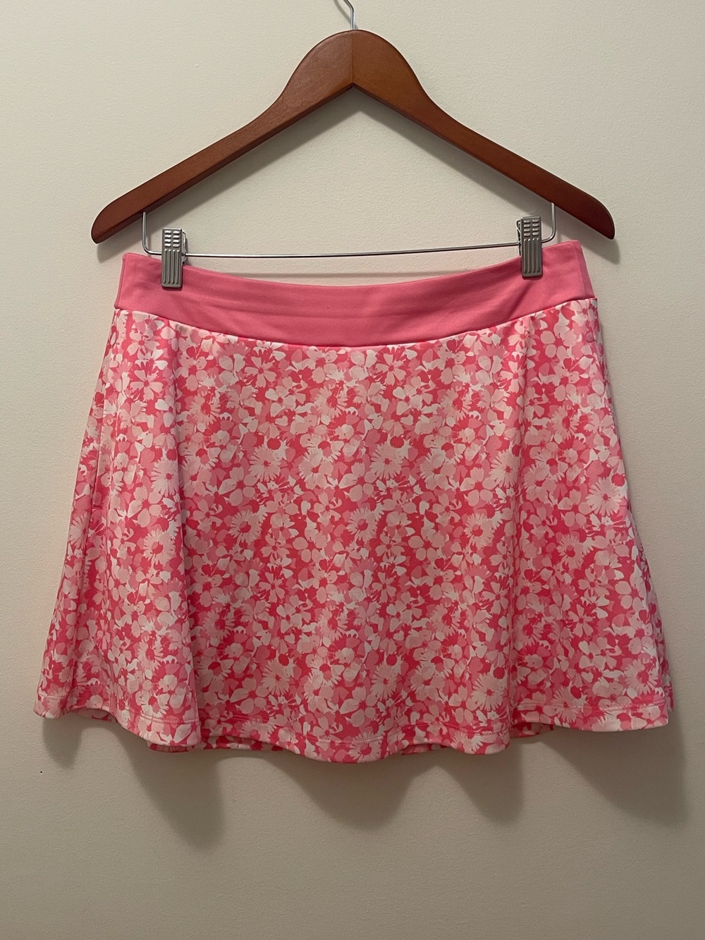 Perry Ellis Grand Slam Pink Floral Skort with Stretch Waistband